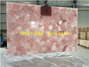 Pink Agate Gemstone Precious Stone Slabs Tiles