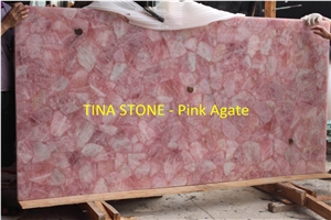 Pink Agate Gemstone Precious Stone Slabs Tiles