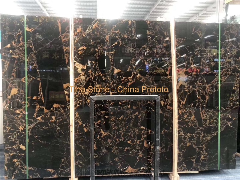 Portoro Black Marble Stone Slabs Tiles China Floor