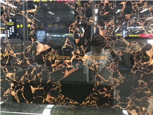 Portoro Black Marble Stone Slabs Tiles China Floor