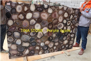 Purple Agate Gemstone Precious Stone Slabs Tiles