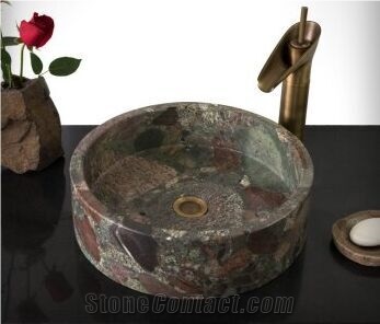 Seven Color Granite Wash Basins Round Sinks