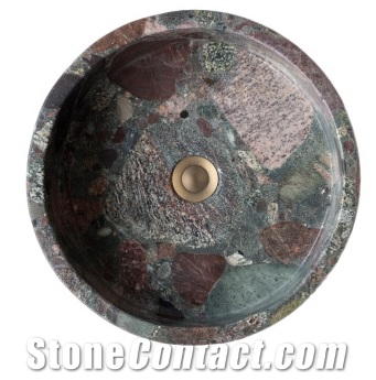 Seven Color Granite Wash Basins Round Sinks