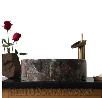 Seven Color Granite Wash Basins Round Sinks