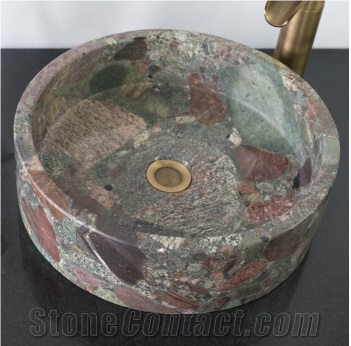 Seven Color Granite Wash Basins Round Sinks