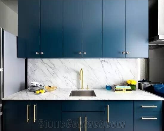 Volakas Marble White Color Countertops Kitchen