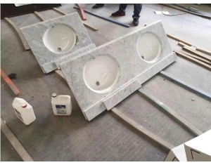 White Marble Snowy Carrara Kitchen Countertops