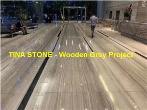 Wooden Grey Marble Polished Buliding Tiles Slabs