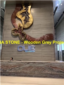 Wooden Grey Marble Polished Buliding Tiles Slabs