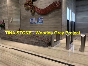 Wooden Grey Marble Polished Buliding Tiles Slabs