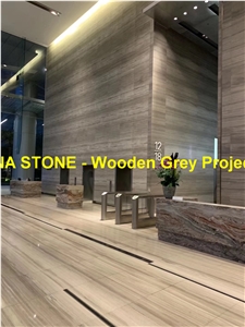 Wooden Grey Marble Polished Buliding Tiles Slabs