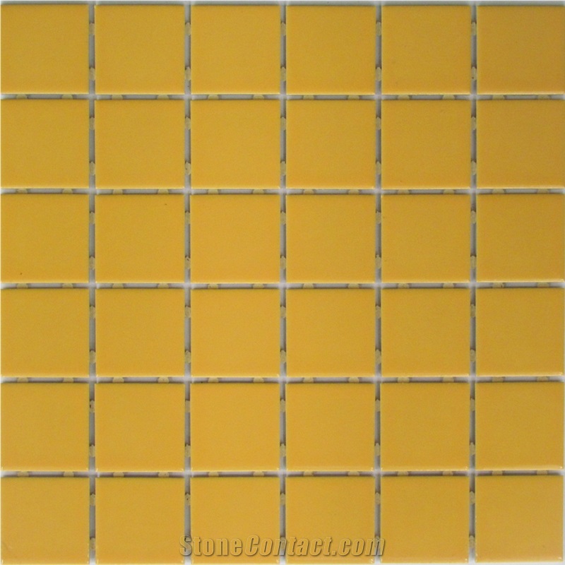 Yellow Ceramic Wall Floor Mosaic Decoration