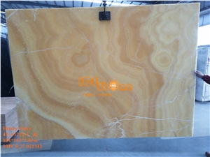 China Honey Yellow Orange Onyx Slabs Tiles