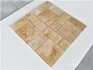 Beige Travertine Opus Pattern Floor Tiles