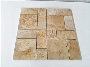 Beige Travertine Opus Pattern Floor Tiles