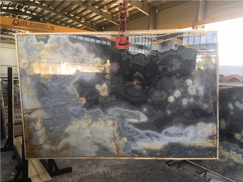 Dark Blue Onyx Slabs
