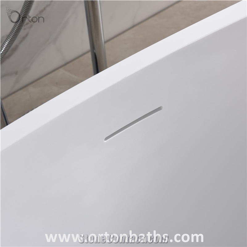 Oval Solid Surface Freestanding Bathtub