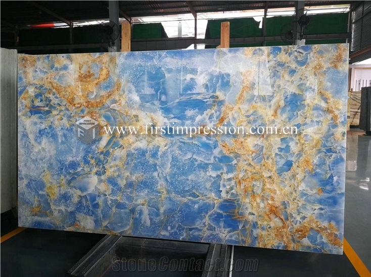 Cheap Pakistan Blue Onyx Stone Slabs,Tiles