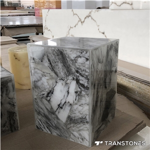 Black Polished Translucent Faux Onyx Lighting Box
