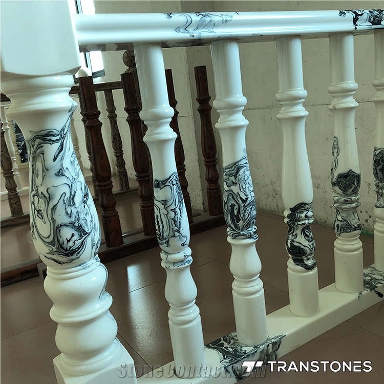 Polished Customized Balustrade Faux Alabaster Railings
