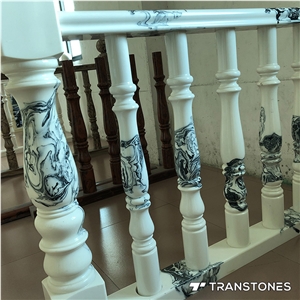 Polished Customized Balustrade Faux Alabaster Railings