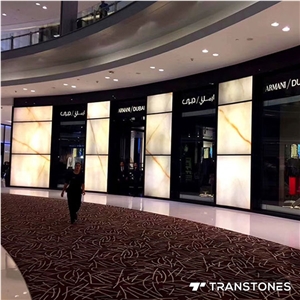 Polished Translucent Onyx Mall Wall Panel