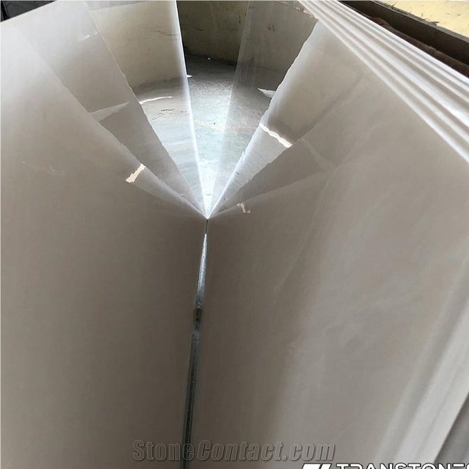 Translucent Polished Book-Match Faux Onyx Stone
