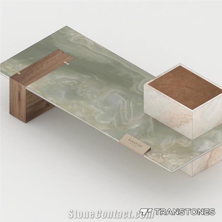 Translucent Resin Panels Decorated Alabaster Stone