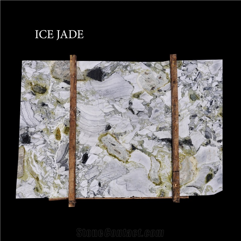 Ice Jade, Green, Grey and White Marble Slabs