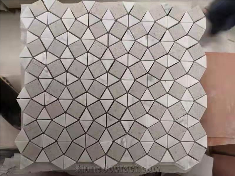 Ash Wood Marble Square Stone Wall Floor Mosaic