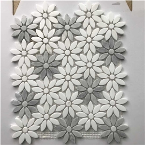 Ash Wood Marble Square Stone Wall Floor Mosaic