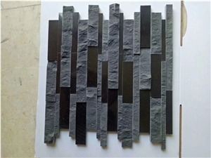 Black Granite Split Polished Face Culture Stone
