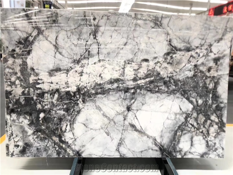Brazil Invisible Gray Marble Stone Big Polished Slab Tile