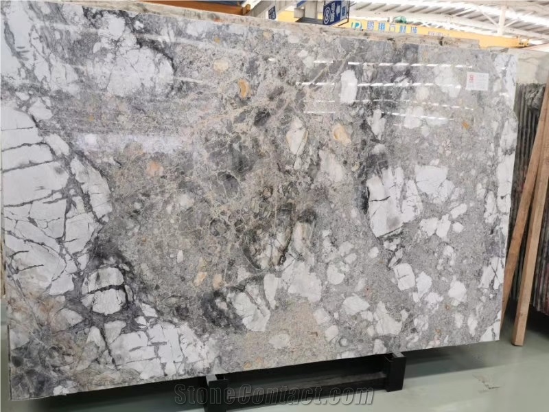 Brazil Invisible Gray Marble Stone Big Polished Slab Tile