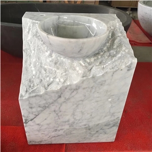Carrara White Marble Natural Finish Basin Sink
