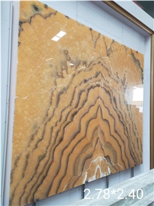 China Agate Jade Gold Onyx Mirror Wall Slab Tile