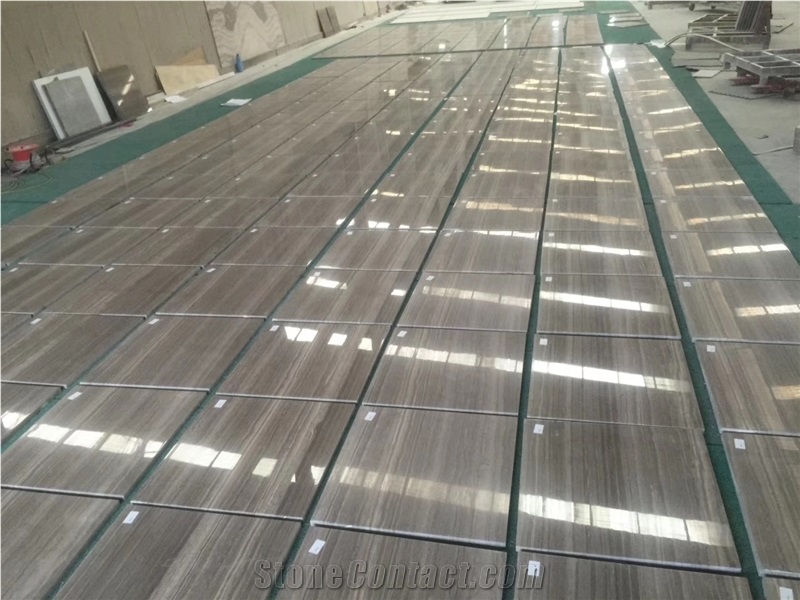 China Coffee Wood Marble Slab Tile for Floor Wall