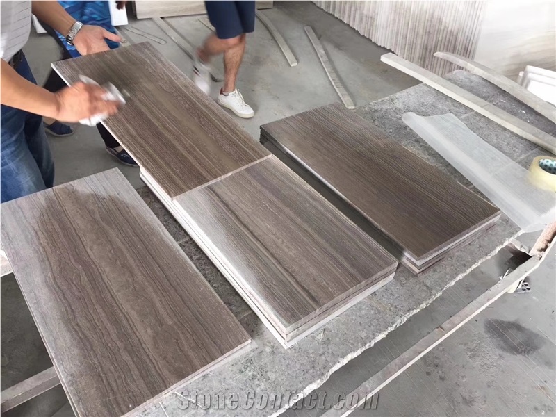 China Coffee Wood Marble Slab Tile for Floor Wall