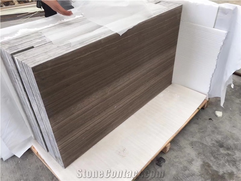China Coffee Wood Marble Slab Tile for Floor Wall