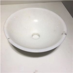 China Crystal White Marble Round Basin Bowl Sink