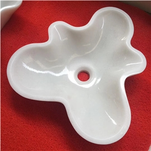 China Guangxi White Marble Flower Shape Basin Sink