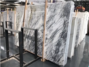 China Ink White Marble Mountain Jade Stone Slab