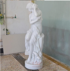 China Pure White Marble Daughter Of the Sea Statue
