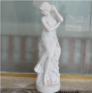 China Pure White Marble Daughter Of the Sea Statue