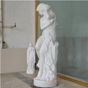 China Pure White Marble Daughter Of the Sea Statue