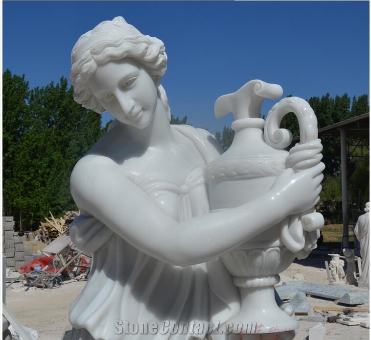China Pure White Marble Human Statue Sculpture