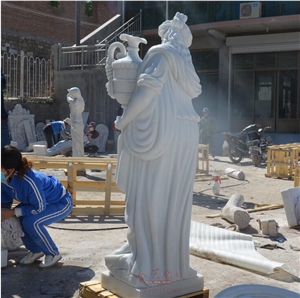 China Pure White Marble Human Statue Sculpture