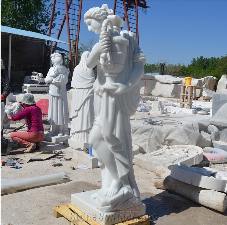 China Pure White Marble Human Statue Sculpture