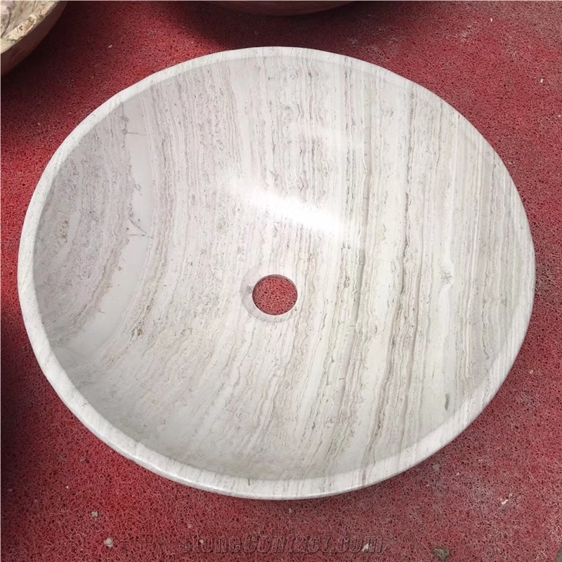 China Woodem White Round Bathroom Wash Basin Sink