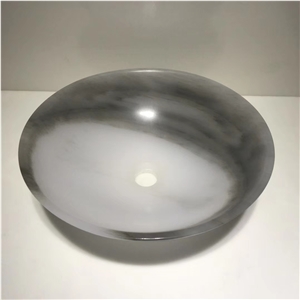 Cloud White Jade Onyx Oval Wash Basin in China